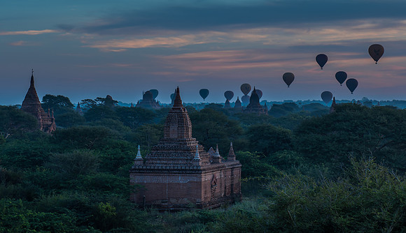 Bagan balloons take off over temples