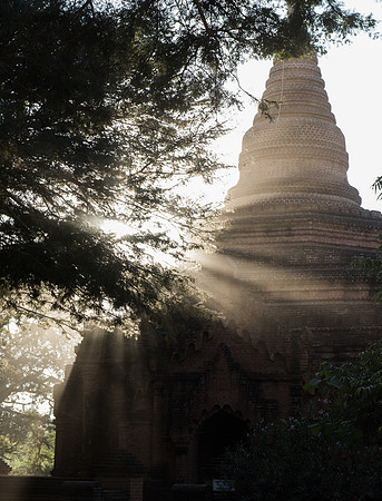 Bagan temple sunburst.
