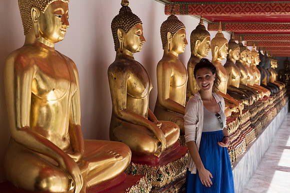 Bangkok Libby with Buddahs