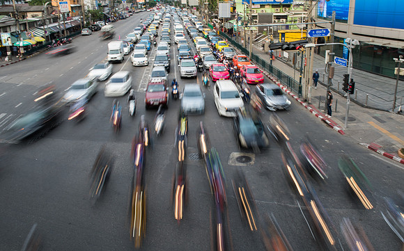 Bangkok traffic motorbikes