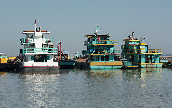 Mandalay Ayerwaddy river oil barges
