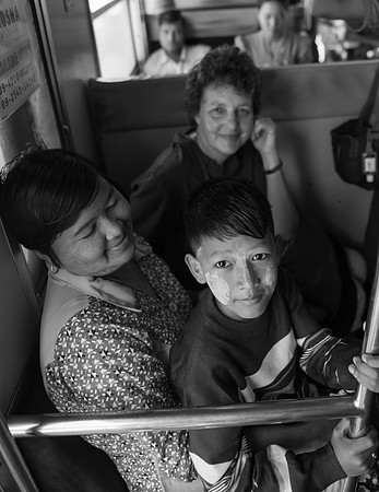 Yangon train boy Jenni BW