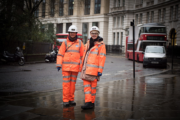 Crossrail Liz and Jenni Finsbury Square.