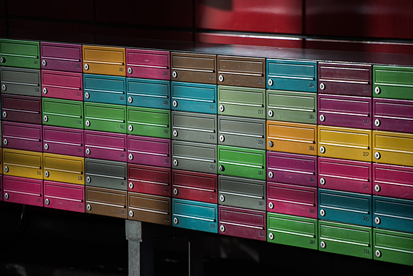 Multicoloured mailboxes