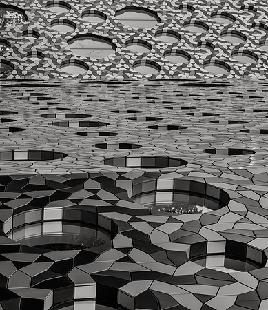 Abstract building tiles O2 BW
