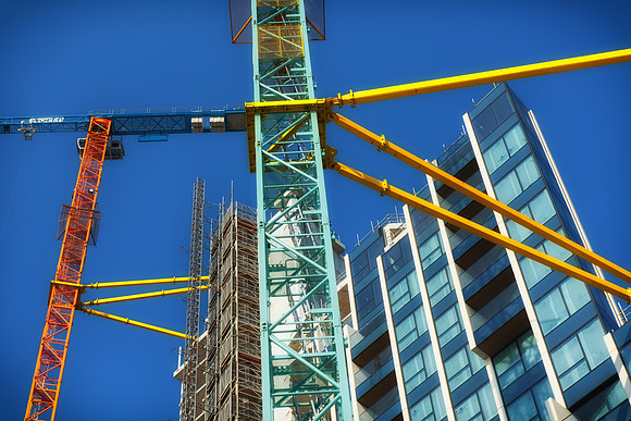 Construction cranes Greenwich