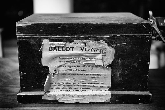 Bishopsgate ballot box BW