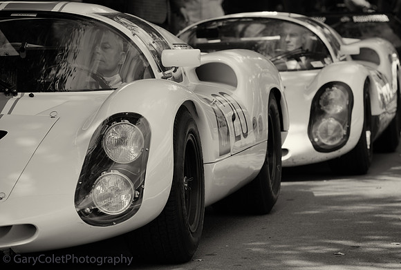 18 Goodwood Revival porsches bw