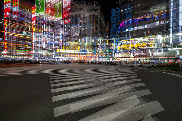 Osaka crossing double exposure