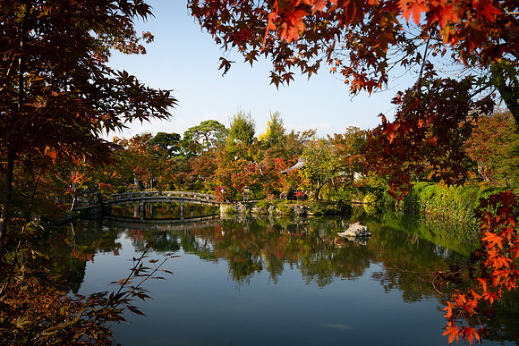 Kyoto lake and bridge