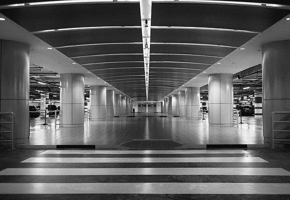 Singapore carpark bw