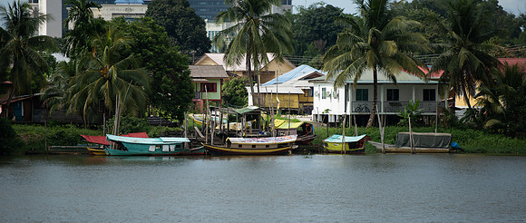 Kuching riverside boats