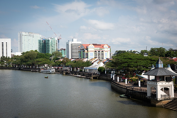 Kuching riverfront and Pullman Hotel