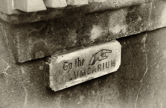 Highgate cemetery columbarium sign