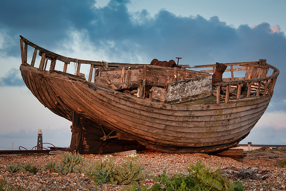 wreck and lighthouse