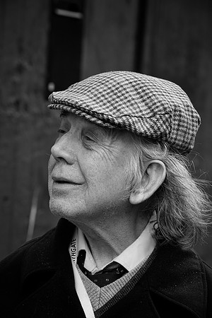 Flat cap character bw 2