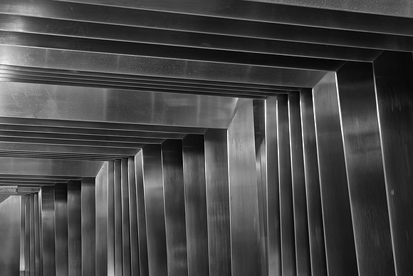 Entrance steelwork bw