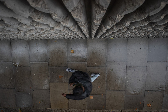 Minories wall walk man
