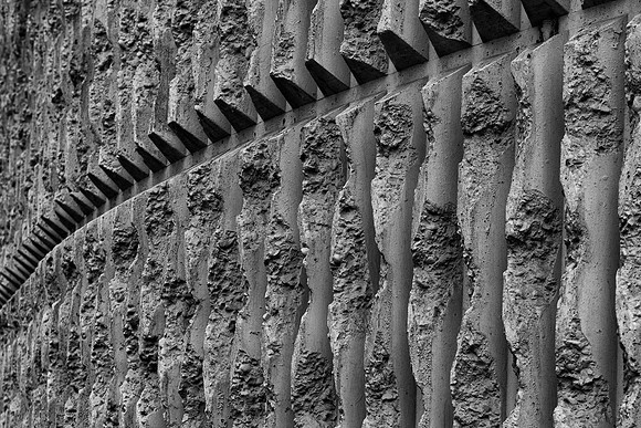 Minories concrete wall bw
