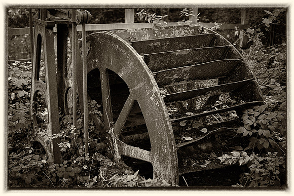 Panshanger water wheel sepia