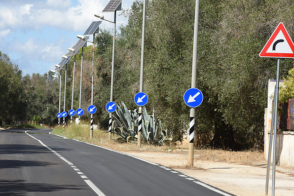 Blue roundel signs