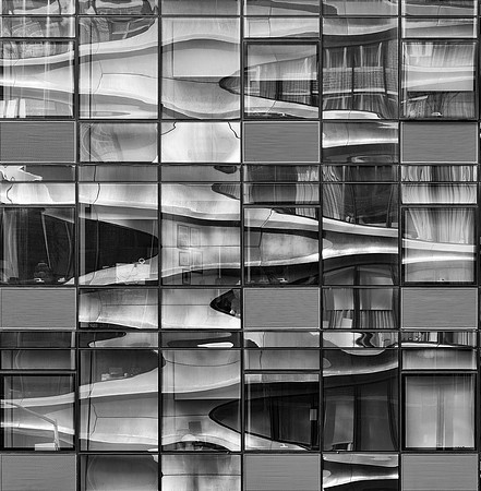 Highline window reflection Hadid BW