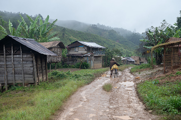Mantadia village muddy track