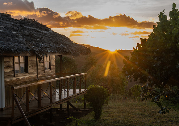 Nature lodge sunset
